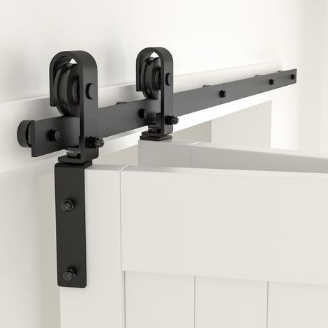 3.3FT/100cm BI Folding Hardware Rail Kit for Folding Sliding Barn for 2 Folding Doors (No Door) (1/5)