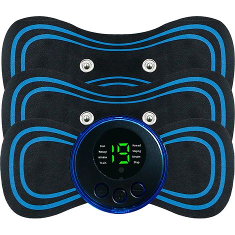 Mini Masseur 10 Niveaux d'Intensité 5 Modes Rechargeable Basse Fréquence TENS Coussinets Cervicaux (1/5)