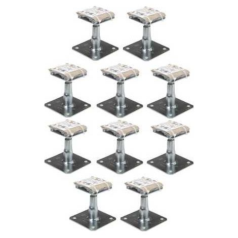 Simpson Strong Tie – Kit prêt à fixer pied de poteau réglable hauteur 100 à 150 mm – Acier électro zingué – Lot de 10 – Fixation rapide sans usinage - APB100 (1/3)