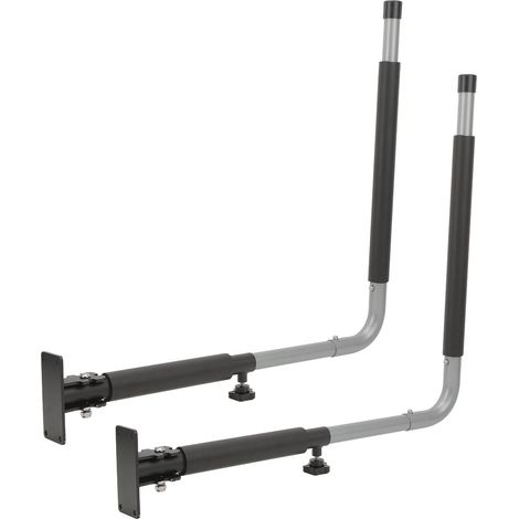 Support mural pliable et télescopique pour coffre de toit de voiture, supportant une charge de 50 kg, avec crochets de rangement pour kayak, canoë et planche de surf. (1/5)