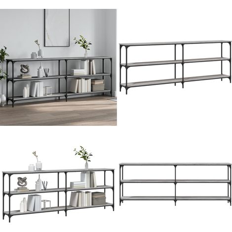 Table console sonoma gris 200x29x75 cm bois d'ingénierie - Table Basse - Meuble D'entrée - Table D'appoint - Table Console - Design Industriel - Home & Living (1/5)