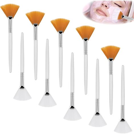 10 Pieces Facial Mask Brushes, Fan Brushes for Face, Mask Brushes, Fan Brushes, Facial Applicator for Applying Face Masks, Makeup, Cream, Mud Masks