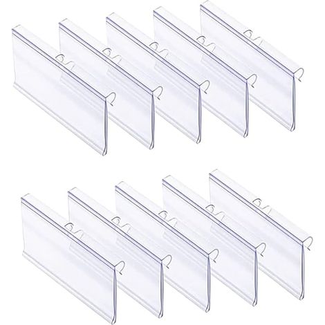 40 Regaletikettenclips, 80 x 42 mm, transparente Clips für Metallregale und Drahtträger