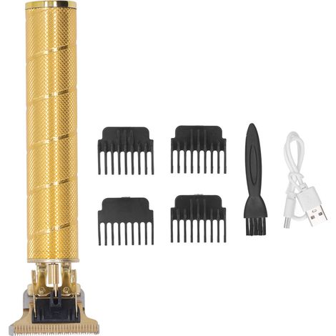 Tondeuse Barbe et Cheveux Professionnelle USB Rechargeable - Kit Coiffure Maison Homme Salon Or Filaire (1/5)