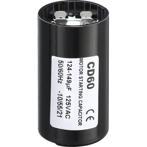 Moteur Démarrage Condensateur, 124-149uF/Mfd 125V 50/60Hz CD60 Fonctionnement Condensateur Moteur Démarrage Condensateur pour Électrique Moteur Démarrage Fonctionnement (1/5)