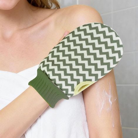 Peeling-Badehandschuhe, weich und sanft, reinigt porentief, beruhigt und entspannt, geeignet für alle Hauttypen, 6er-Pack (grün) (1/4)