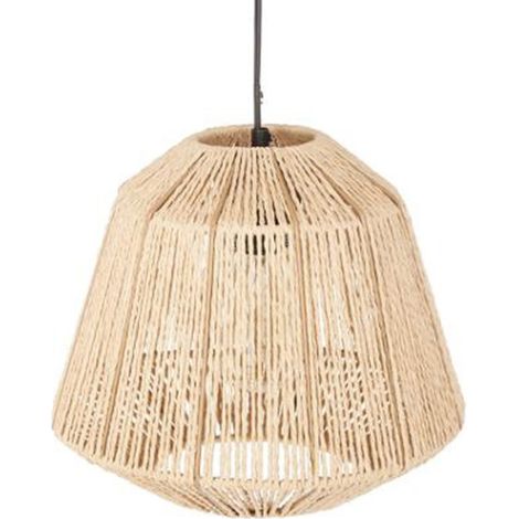 Lampe Suspension en Métal "Cordes" 27cm Beige (1/2)