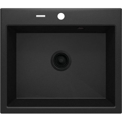 Lavello cucina in granito con 1 vasca 60x52 cm grafite metallizzata - Nexyo