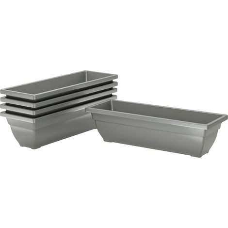 Pots de Fleurs, Ensemble de 5 pièces, Design Empilable, Dimensions 59 x 21 x 16 cm, Capacité de Poids 3 kg, Résistant aux Intempéries (1/5)