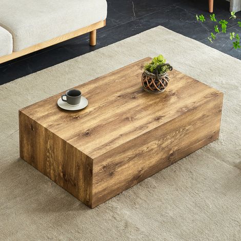 Table basse 90x50x30 MDF effet bois sans montage OKMYHOME (1/5)