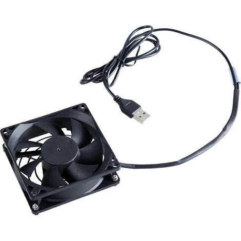 Ventilateur USB silencieux pour meubles avec contrôle de température, 80 mm, pour home cinéma et serres, multicolore (40 degrés Celsius) (1/5)