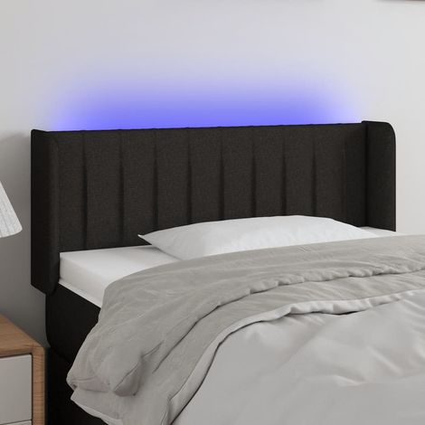 LED Kopfteil Schwarz 93x16x78/88 cm Stoff