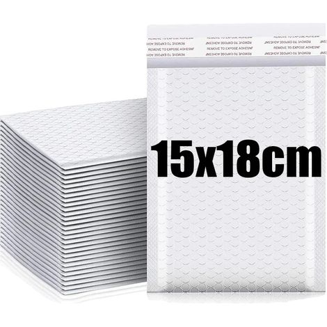Buste imbottite con pluriball, impermeabili, resistenti, 50 pezzi, 15x18 cm (1/2)
