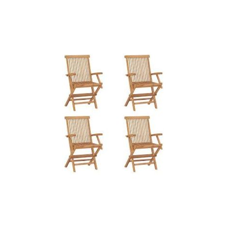 Chaises pliables de jardin 4 pcs Bois de teck solide (1/5)