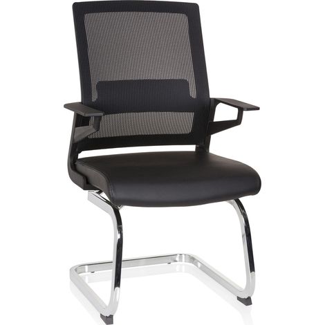 Konferenzstuhl / Freischwinger / Stuhl INVENTOR V PRO Kunstleder schwarz hjh OFFICE