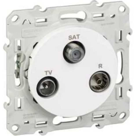Odace, prise TV/FM/SAT Alu, 1 entrée, à vis (S530461)