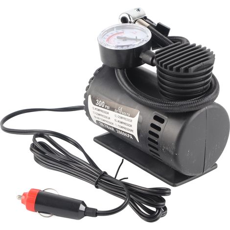 Pompe à air pour voiture avec cadran : mini-pompe portable résistante aux rayures pour motos et bateaux, 12 V (1/5)