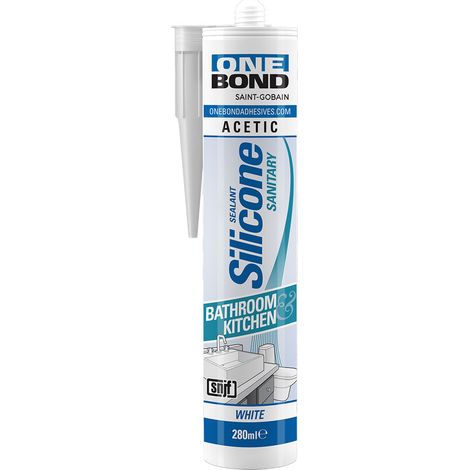 SILICONE ACETICO PER SANITARI bianco ml 280- 12 pezzi - ONEBOND