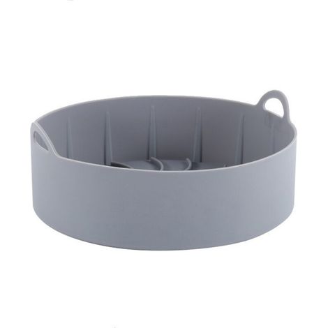Silicone Air Fryer Basket, Reusable for Air Fryer, Microwave and Oven, Diameter 19cm, Gray (1/4)