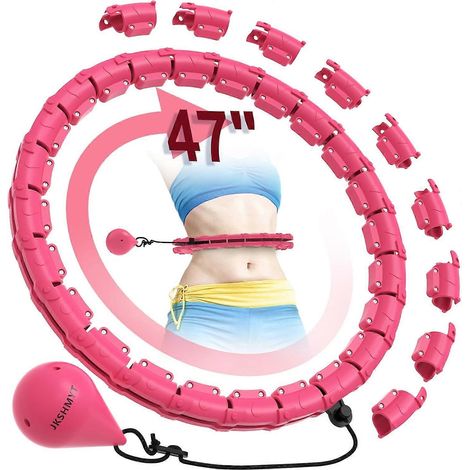 JKSHMYT Cerceaux de hula lestés pour adultes, perte de poids, cerceau de fitness Infinity grande taille 47 pouces, 24 maillons détachables, cerceau d'exercice adapté aux femmes (1/5)