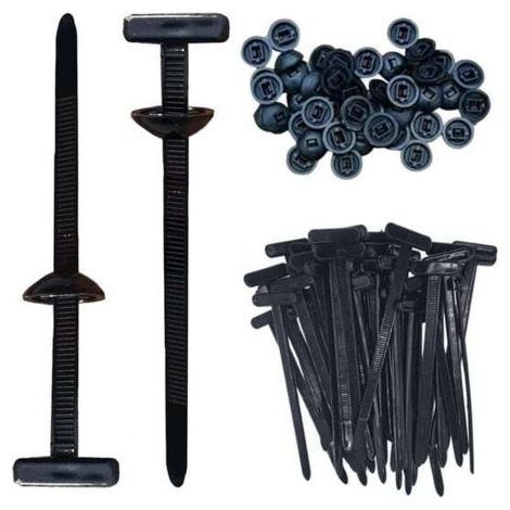 Attaches de câble en nylon, porte-attaches en nylon, 100 attaches à bouton et à épingle pour réparation rapide et fixation de trous (50 pièces) (1/5)