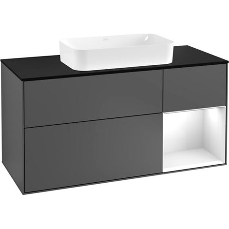 V&B Waschtischunterschrank Wandbeleuchtung Finion 120cm, Pl b m, Rg r g w Lac, Anthrac. m (1/2)