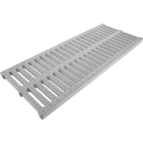 Grille D’Égout en Polymère Robuste 50 X 20 CM Antidérapante pour Caniveau Extérieur Couvercle de Drainage Blanc pour Terrasse Allée Piscine et Espaces Verts (1/5)