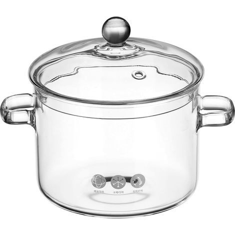 Auflaufform Klarer Glas Topf Glaspan Hitzebestndige Glaskochtopf Suppentopf Für Küchenrestaurant Kochen Klar 1600Ml Milch Kochender (1/4)