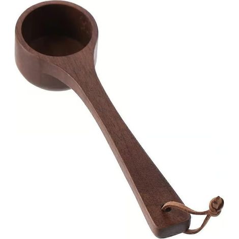 Cuillère à long manche en bois de noyer, 17 cm, pour grains de café, grains entiers ou thé (1/5)