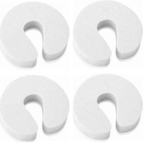 Türstopper – Türclip – Schaumstoff – Kindersicherer Türstopper – Türschutz – Türgriffschutz – Türgriffstoßdämpfer, 4-teilig – Weiß – 4-teiliger Schutz gegen Einklemmen