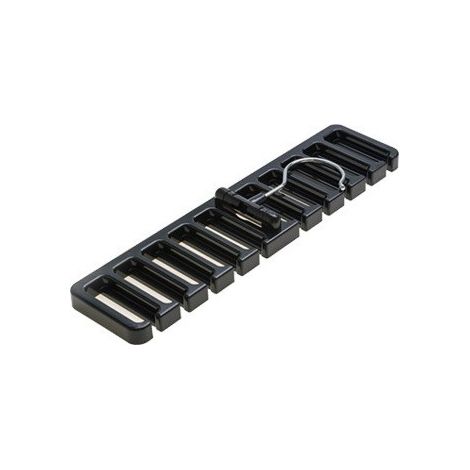 Porte-ceintures noir, pouvant contenir jusqu'à 10 ceintures dans sa version la plus compacte. (1/5)