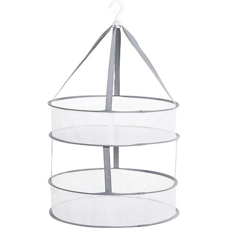 Séchoir à plantes pliable diamètre 45 cm panier de séchage rotatif à 360° filet de séchage suspendu (1/5)