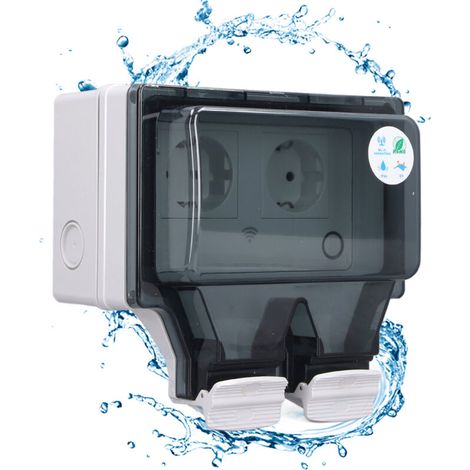 FoctroPrise électrique extérieure étanche IP66 à clapet Wifi prise intelligente Type 86 SNW-2SR Etanche Murale avec Couvercle de Protection 16A prise UE 110-250V (1/5)
