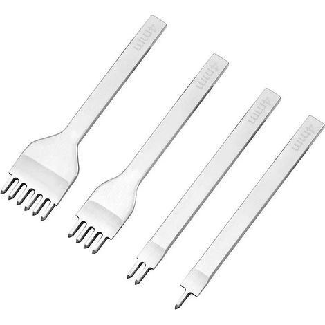 4 Pcs Kit Outils Perforatrice, 4mm Diy Cuir Kit, Outils Perforatrice Artisanat Du Cuir Griffe Perforateur, Trou Couture Diamant Laage, Pour Trous (1/5)