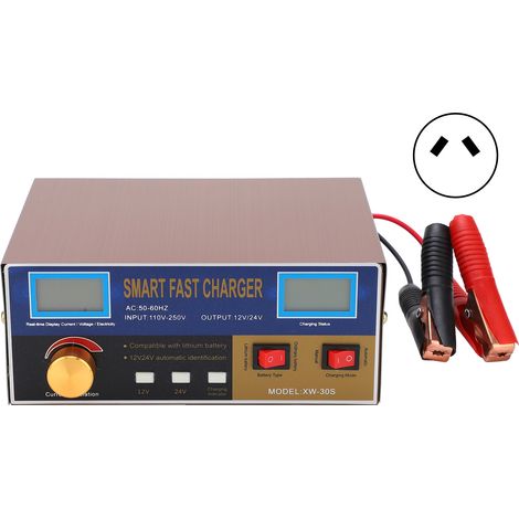Chargeur de batterie lithium 400W 12V 24V voiture, réparation intelligente à impulsions, alimentation MF‑3S AC250V prise AU (1/5)