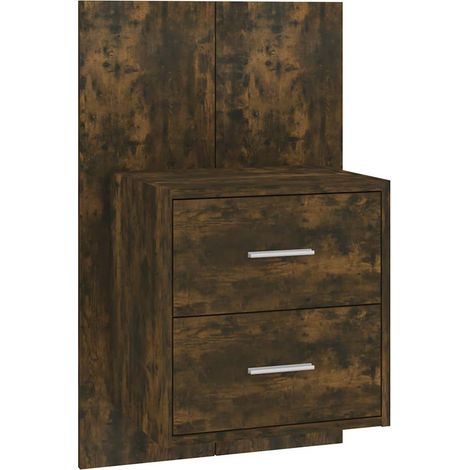 Maison Exclusive - Mesita de noche de pared roble ahumado (1/5)