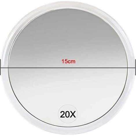 Miroir Grossissant - 20X - Ventouses - 15 Cm - Portable - Pour Épilation Maquillage Et Insertion De Lentilles (1/4)