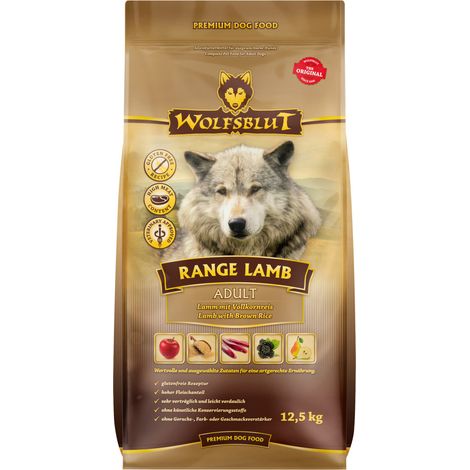Wolfsblut Range Lamb Hundetrockenfutter Adult glutenfrei 12,5 kg Lamm Trockenfutter