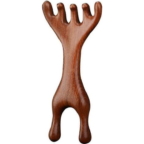 Masseur de cuir chevelu et de cheveux en bois naturel à 7 doigts Design multifonctionnel en bois Gua Sha pour le massage des méridiens du cuir chevelu Massage du cuir chevelu (1/5)
