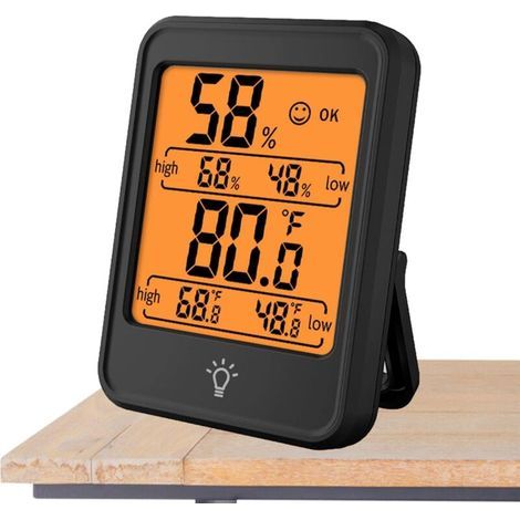 Universelles Lufttemperaturthermometer, Thermometer-Hygrometer zur Überwachung von Raumtemperatur und Luftfeuchtigkeit in Babyzimmern, Wohnzimmern, Kellern, Gewächshäusern, Büros und Zigarrenhumidoren (1/5)