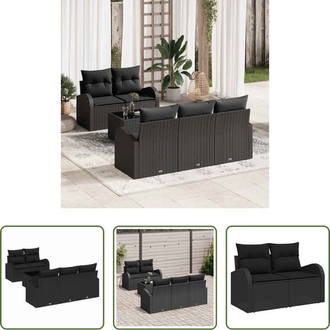 Gartenmöbel - Gartensofa-set Schwarz 55 x 55 x 37 cm Poly-Rattan (1/5)