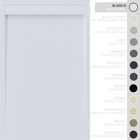 SOULBATH Receveur de Douche -Résine -Gel Coat -Texture Lisse/Pierre -Antidérapant -Couleur Blanc 140x80 Extra plat 3Cm Conception Minimaliste