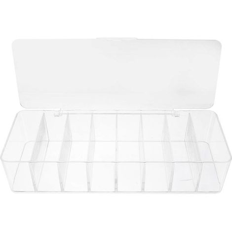 Boîte de rangement de câbles en plastique à 8 compartiments pour la maison-26x9cm-Transparent color (1/2)