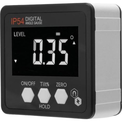 Jauge de rapporteur numérique LCD Ashata - Boîtier d\'inclinaison d\'inclinomètre LCD - 4x90 ° - IP54 blanc (1/4)