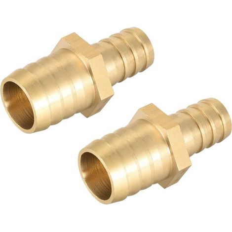 Raccord Cannelé Tuyau Laiton Réducteur à Ardillon Droit Connecteur Coupleur Tube Adaptateur Barb 21mm x 15mm (2pcs) (1/5)