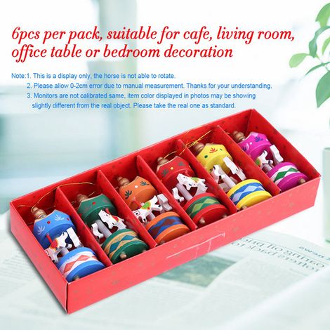 Cheval de manège en bois, ornement carrousel, décoration de Noël pour chambre, cadeau enfant (1/5)