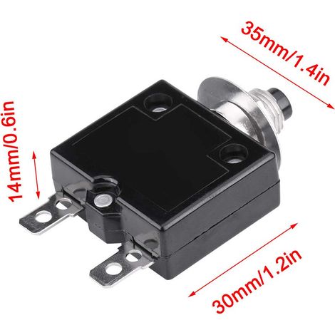 Thermal Switch Circuit Breaker, Overcurrent Overload Protection, Manual Reset Circuit Breaker (15 A) (1/4)