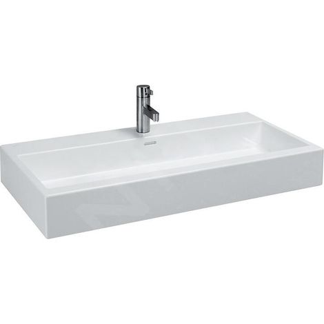 Laufen Living - Double-lavabo à poser 1000x460 mm, 2 trous pour robinetterie, blanc H8184380001071 (1/3)