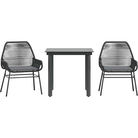 Maison Exclusive - Set comedor jardín 3 pzas cojines ratán sintét (1/5)