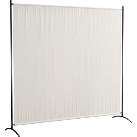 Paravent d'extérieur monobloc, idéal pour la terrasse, au style élégant et champêtre, hauteur 180 cm, protection UV30+, beige (1/5)